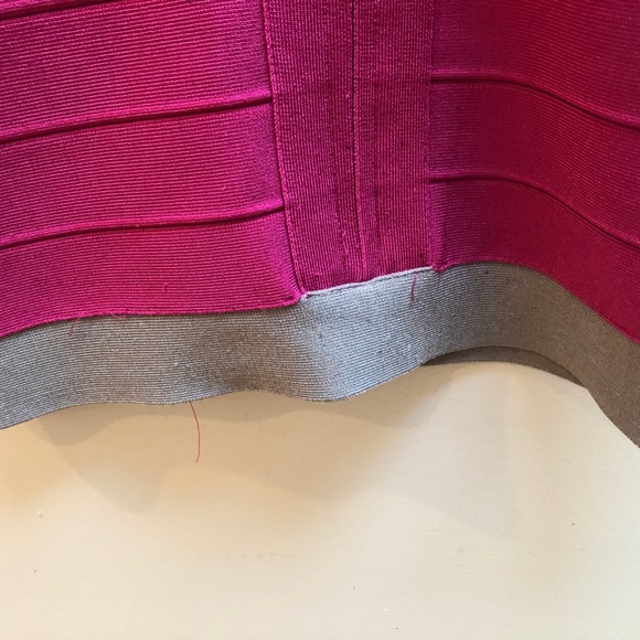 Herve Leger Hot Pink and Gray Bandage Dress Size Small - Picture 7 of 16